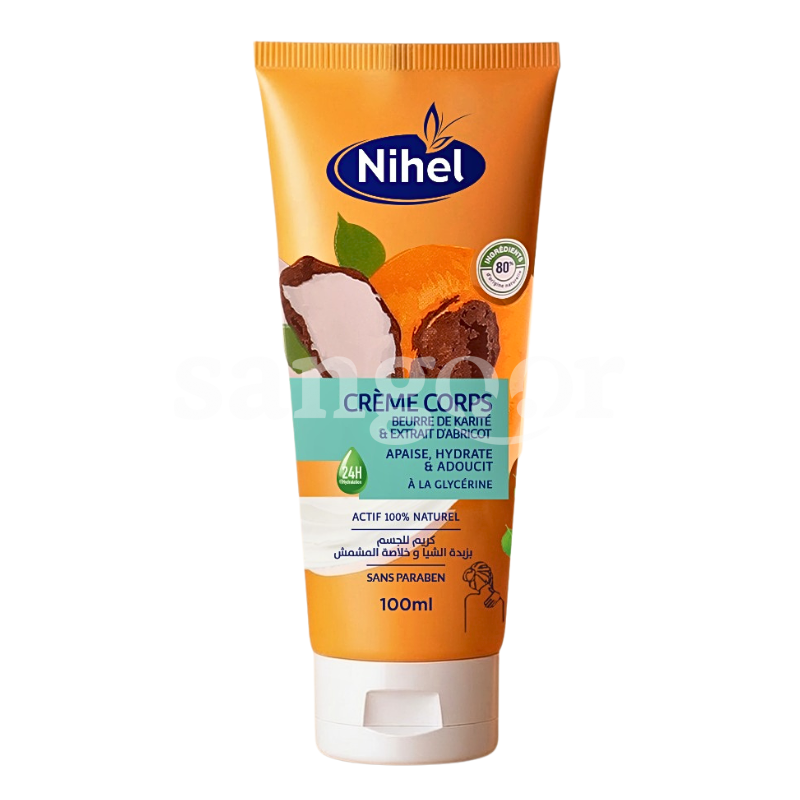 NIHEL CREME CORPS 100ML KARITE ABRICOT NIHEL-CREME-CORPS-100ML-KARITE-ABRICOT.png Prix Tunisie