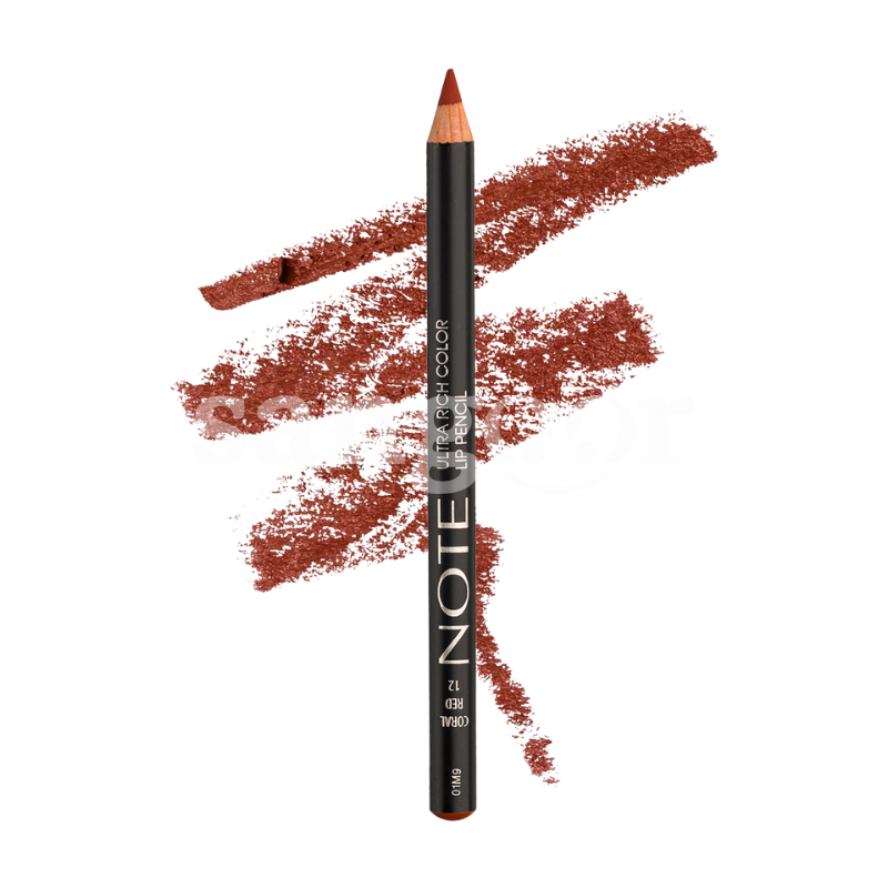 NOTE LIP PENCIL ULTRA RICH COLOR N12 CORAL RED NOTE-LIP-PENCIL-ULTRA-RICH-COLOR-N12-CORAL-RED.png.Prix Tunisie