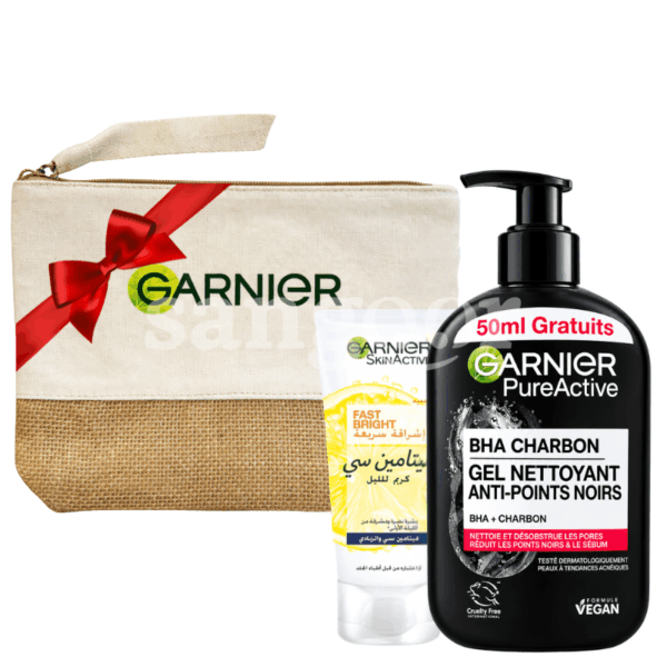 PACK-GARNIER-CREME-DE-NUIT-50ML-VITAMINE-C-GEL-NETTOYANT-CHARBON-200ML-TROUSSE-GRATUIT Prix Tunisie