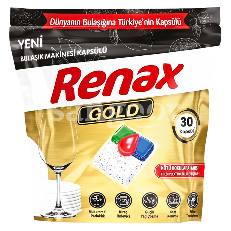 RENAX CAPSULE LAVE VAISSELLE 30PCS GOLD RENAX-CAPSULE-LAVE-VAISSELLE-30PCS-GOLD.png.Prix Tunisie