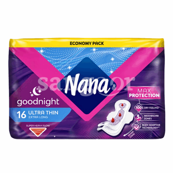 NANA-SERVIETTE-FEMININE-ULTRA-THIN-EXTRA-LONG-16PCS.png Prix Tunisie