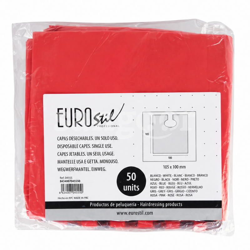 EURO STIL CAPES JETABLES 50PCS ROUGE 105X100MM EURO STIL CAPES JETABLES 50PCS ROUGE 105X100MM Prix Tunisie