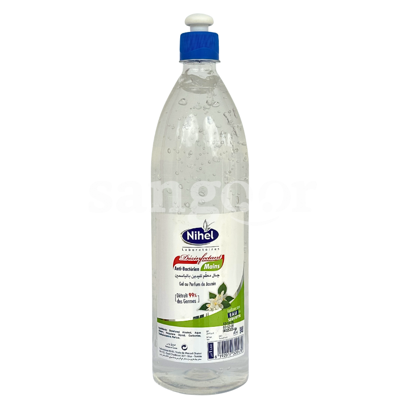 NIHEL GEL DESINFECTANT 1L JASMIN NIHEL-GEL-DESINFECTANT-1L-JASMIN.png Prix Tunisie