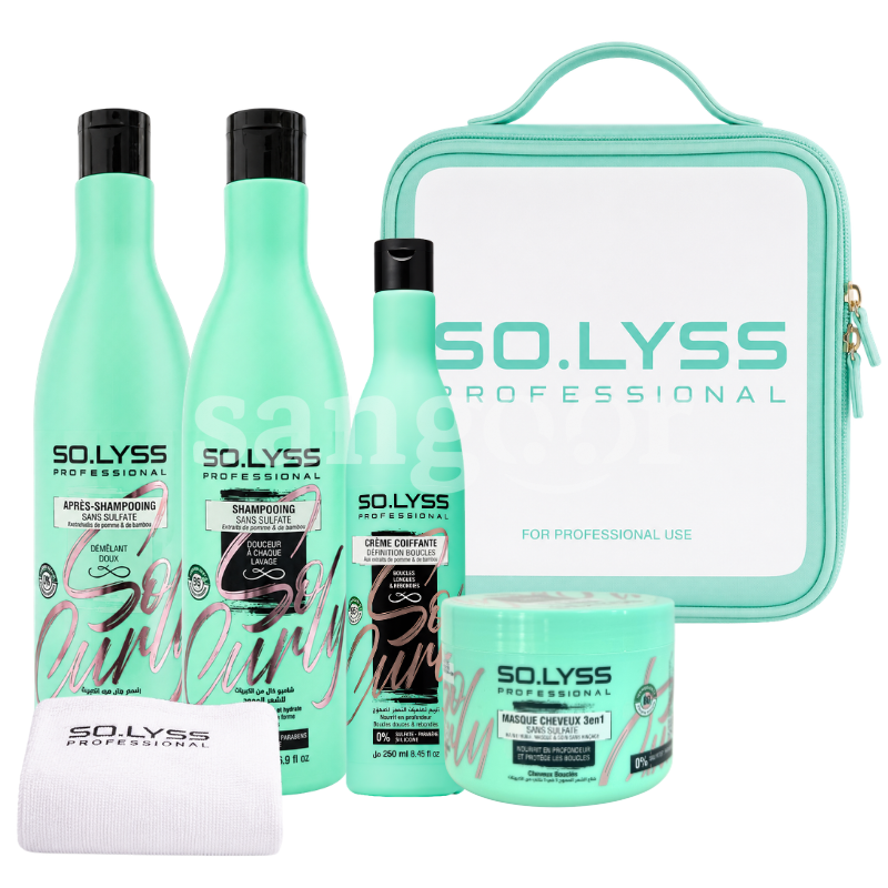 SOLYSS PACK SO CURLY 4PCS +SERVIETTE +TROUSSE SOLYSS PACK SO CURLY 4PCS +SERVIETTE +TROUSSE Prix Tunisie