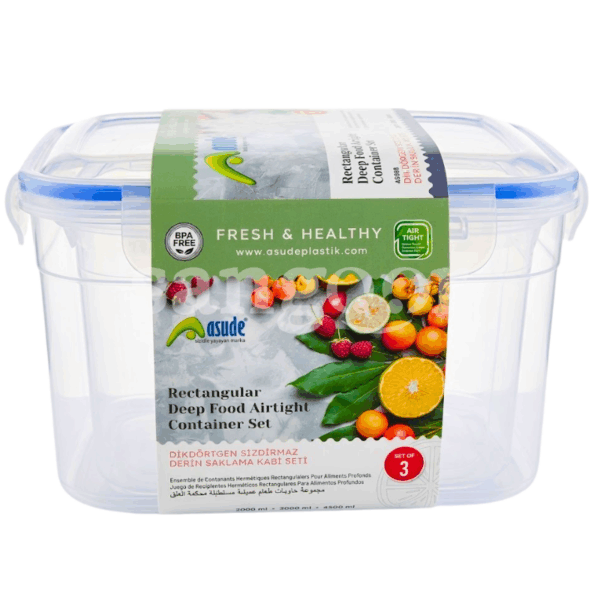 ASUDE BOITES ALIMENTAIRES RECTANGULAIRES 3PCS AIRTIGHT DEEP Prix Tunisie