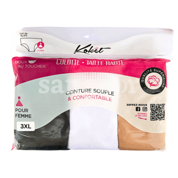 KOKET SLIPS FEMME CULOTTE LOT DE 3 3XL Prix Tunisie