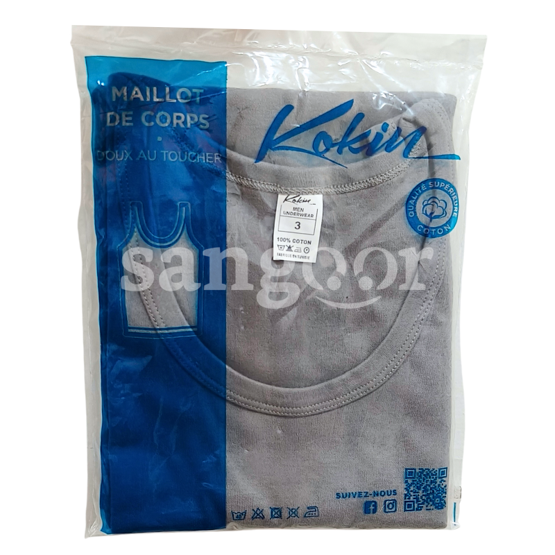 KOKIN TRICOT DE CORPS HOMME GRIS M KOKIN TRICOT DE CORPS HOMME GRIS M Prix Tunisie