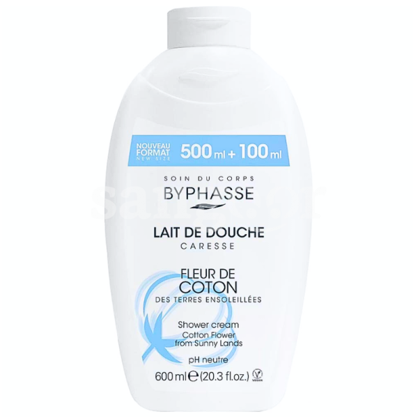 BYPHASSE LAIT DE DOUCHE 600ML FLEUR DE COTON Prix Tunisie