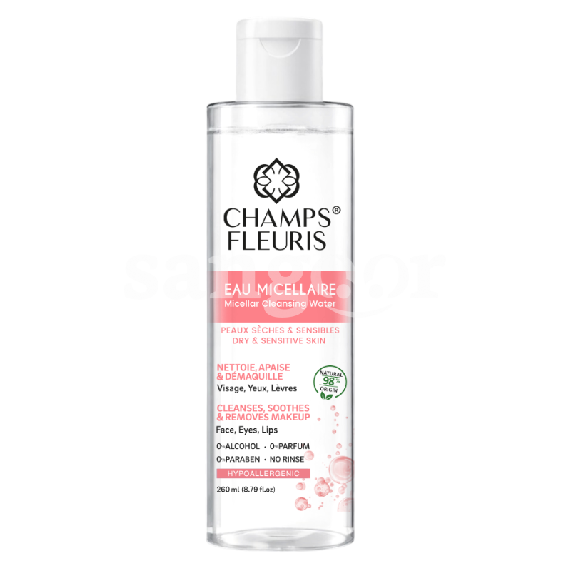 CHAMPS FLEURIS EAU MICELLAIRE 260ML PEAUX SECHES ET SENSIBLES CHAMPS FLEURIS EAU MICELLAIRE 260ML PEAUX SECHES ET SENSIBLES Prix Tunisie