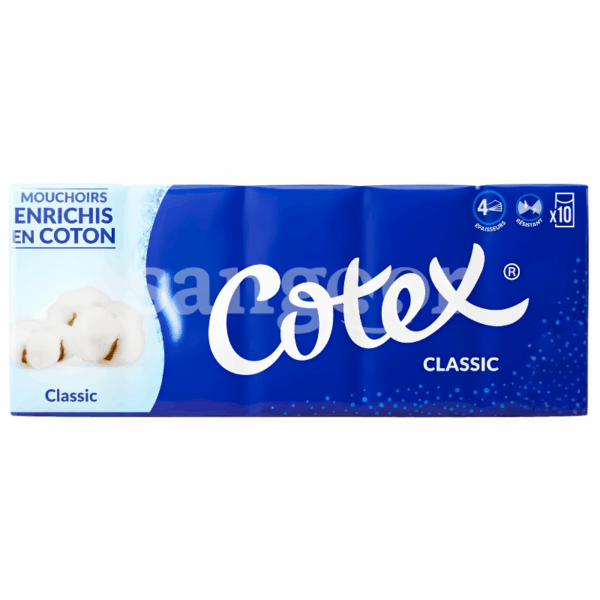 COTEX MOUCHOIRS CLASSIC 4 PLIS 10PCS Prix Tunisie
