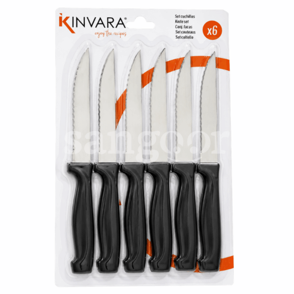 KINVARA COUTEAUX NOIRS 6PCS Prix Tunisie