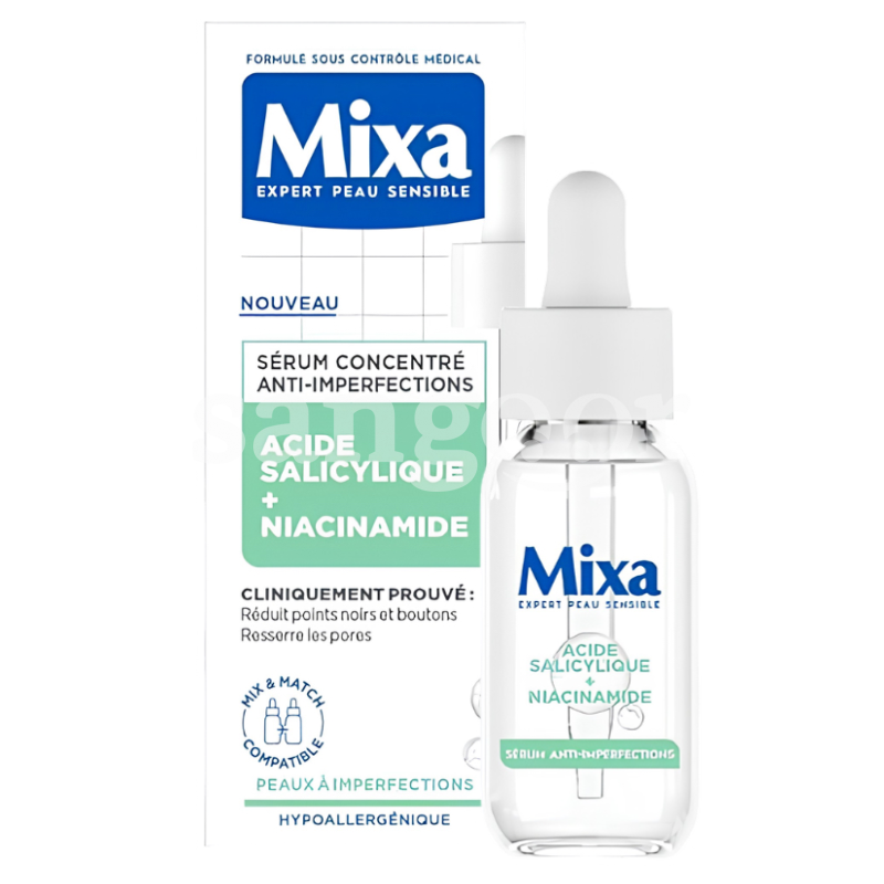 MIXA SERUM ANTI IMPERFECTIONS 30ML ACIDE SALICYLIQUE NIACINAMIDE MIXA SERUM ANTI IMPERFECTIONS 30ML ACIDE SALICYLIQUE NIACINAMIDE Prix Tunisie