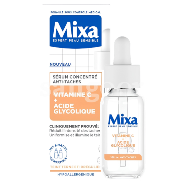 MIXA SERUM ANTI TACHES 30ML VITAMINE C ACIDE GLYCOLIQUE Prix Tunisie