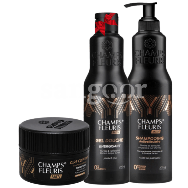 PACK CHAMPS FLEURIS SHAMPOING +CIRE COIFFANT MEN +GEL DOUCHE MEN GRATUIT Prix Tunisie
