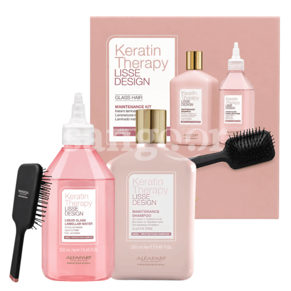 ALFAPARF KIT SHAMPOING 250ML +EAU LAMELLAIRE 250ML KERATIN THERAPY +BROSSE Prix Tunisie