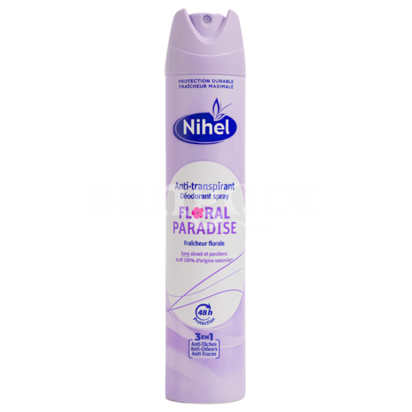 NIHEL DEODORANT ANTI TRANSPIRANT FEMME 200ML FLORAL PARADISE Prix Tunisie