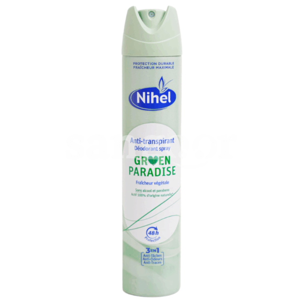 NIHEL DEODORANT ANTI TRANSPIRANT FEMME 200ML GREEN PARADISE Prix Tunisie
