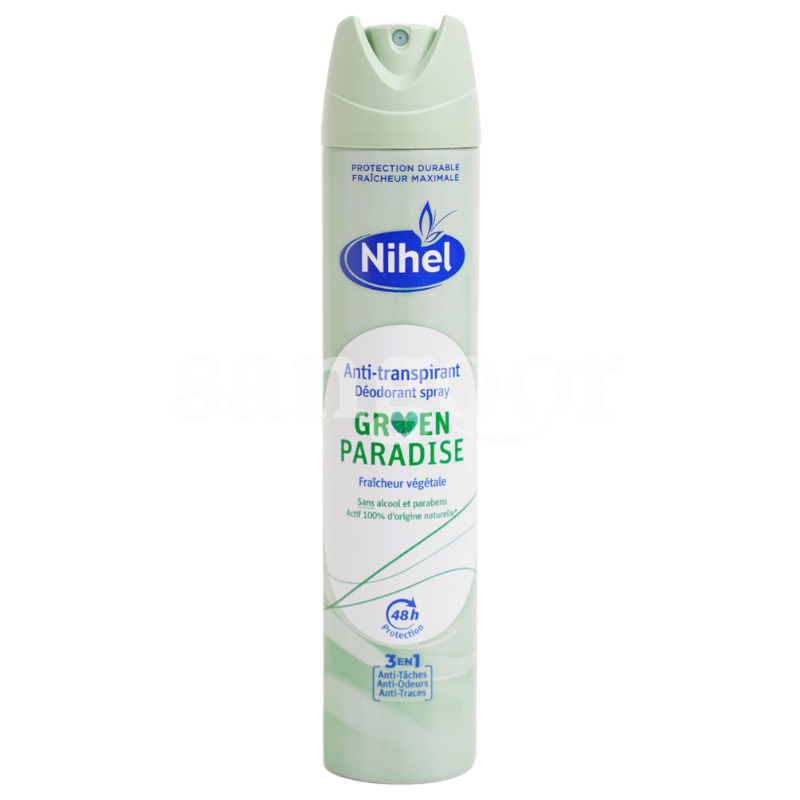 NIHEL DEODORANT ANTI TRANSPIRANT FEMME 200ML GREEN PARADISE NIHEL DEODORANT ANTI TRANSPIRANT FEMME 200ML GREEN PARADISE Prix Tunisie