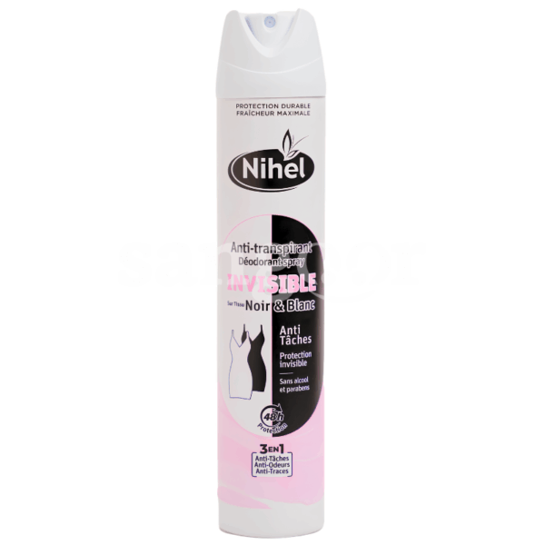 NIHEL DEODORANT ANTI TRANSPIRANT FEMME 200ML NOIR ET BLANC Prix Tunisie