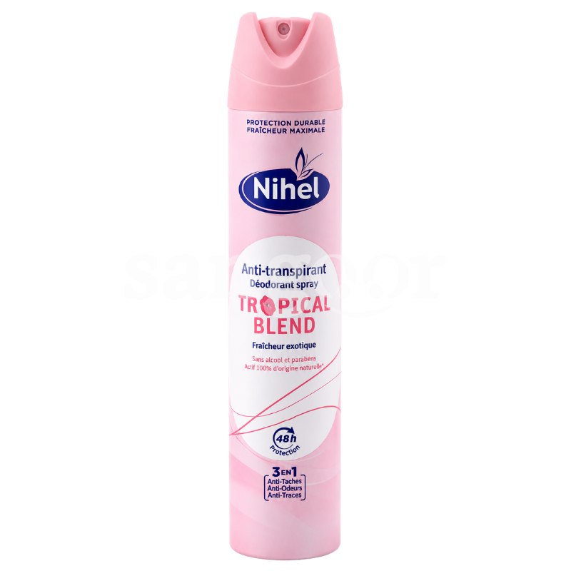 NIHEL DEODORANT ANTI TRANSPIRANT FEMME 200ML TROPICAL BLEND NIHEL DEODORANT ANTI TRANSPIRANT FEMME 200ML TROPICAL BLEND Prix Tunisie