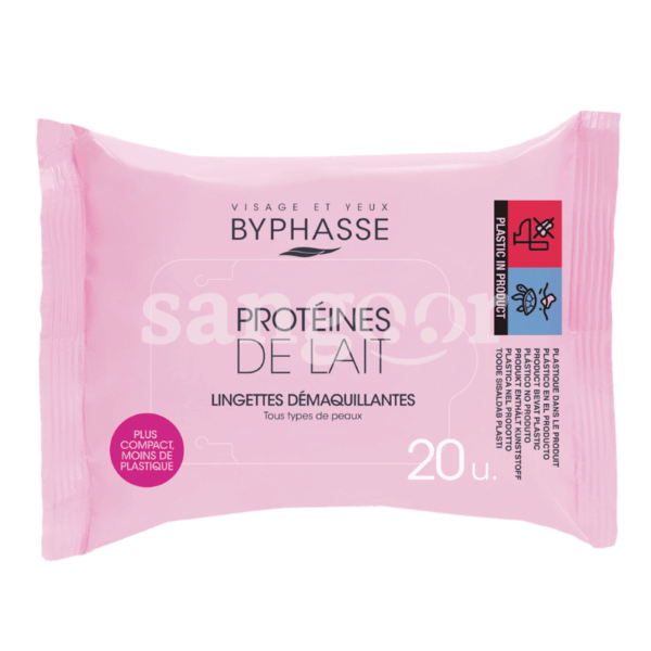 BYPHASSE LINGETTES DEMAQUILLANTES 20PCS PROTEINES Prix Tunisie