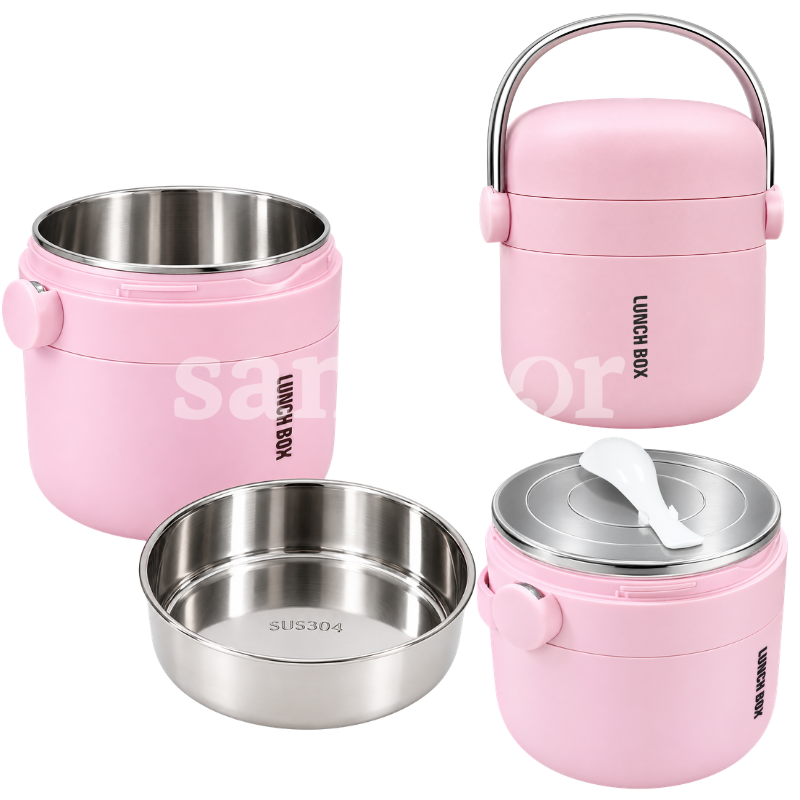 LUNCH BOX STAINLESS STEEL 1L 2605-6 (2) LUNCH BOX STAINLESS STEEL 1L 2605-6 Prix Tunisie