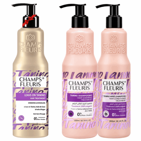 PACK CHAMPS FLEURIS SHAMPOING 300ML +APRES SHAMPOING 300ML TANINO +CREME 150ML TANINO GRATUITE Prix Tunisie